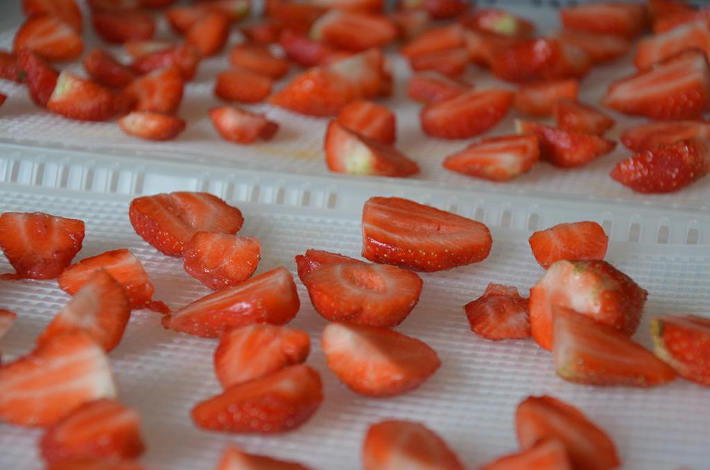 Aardbeien drogen