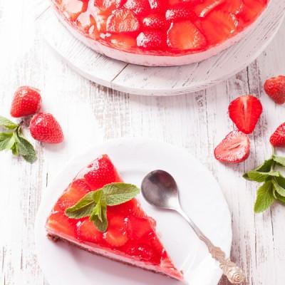 Aardbeien kwarktaart