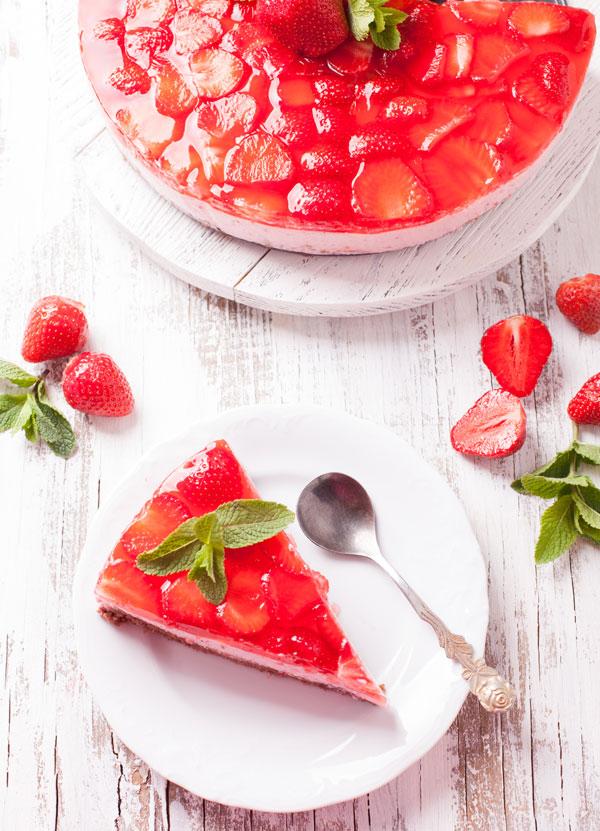Aardbeien kwarktaart