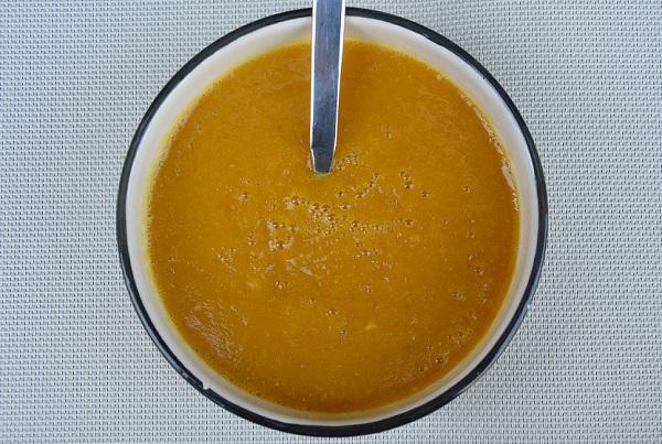 Butternut pompoensoep met spekjes