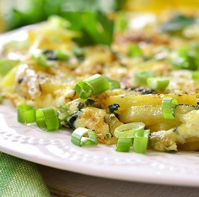 Omelet met lente ui