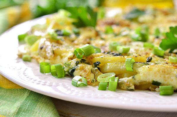 Omelet met lente ui