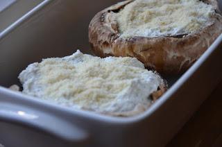Portobello met ricotta