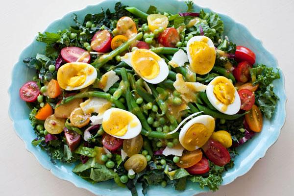 Salade met mosterd dressing