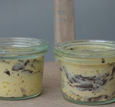 Vanillepudding met chocolade