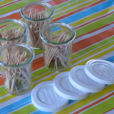 Prikkers in weckpotjes