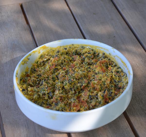 Tapenade van pompoen en gedroogde tomaat