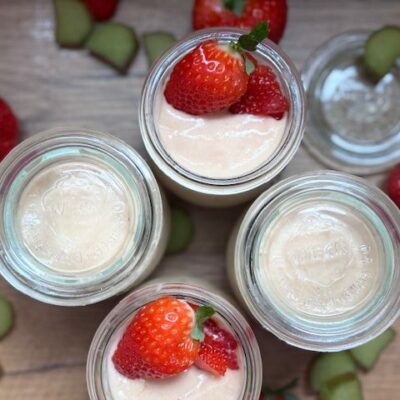 dessert aardbeien - rabarber